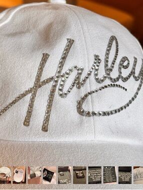 Harley-Davidson White Hat with Silver Rhinestone Script